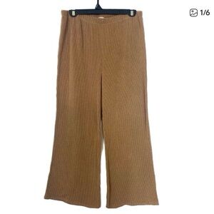 The Zigzag Stripe Stretch Pull-up Knit Pants Tan XL